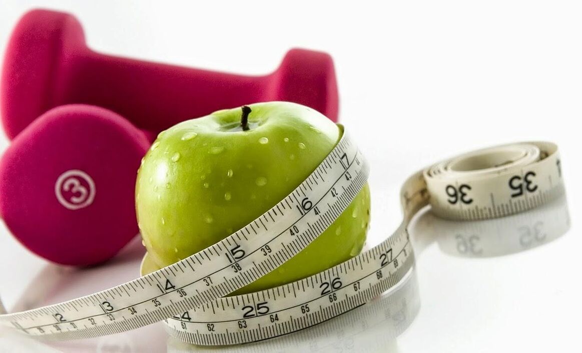 apple and dumbbells to lose weight 10 kg per month