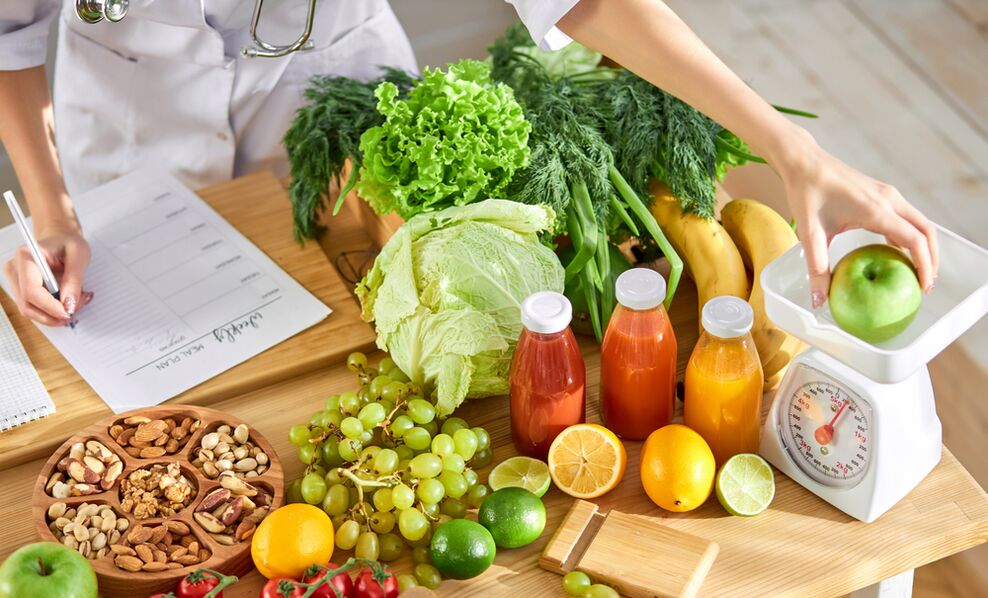 Preparation of a weekly diet based on the principles of good nutrition